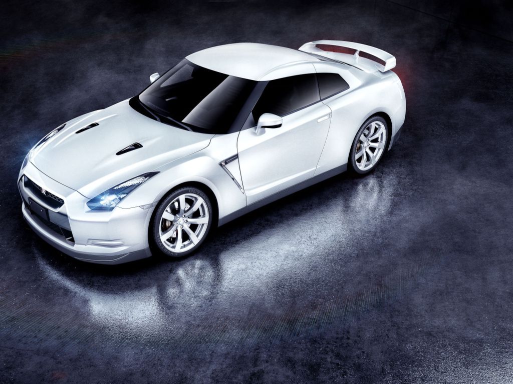 White Nissan GTR wallpaper