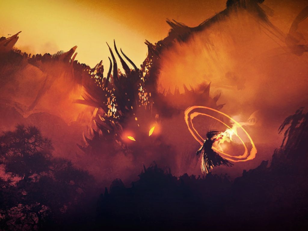 Wizard Vs Dragon wallpaper