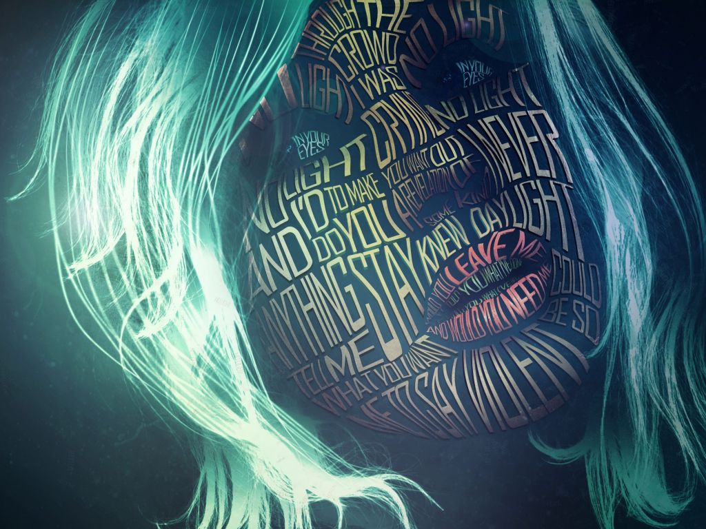 Woman Face Typography wallpaper