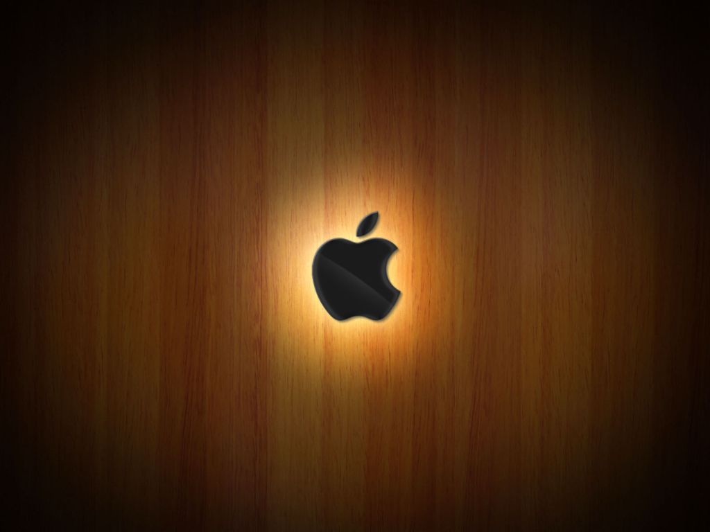 Wooden Glow of Apple wallpaper