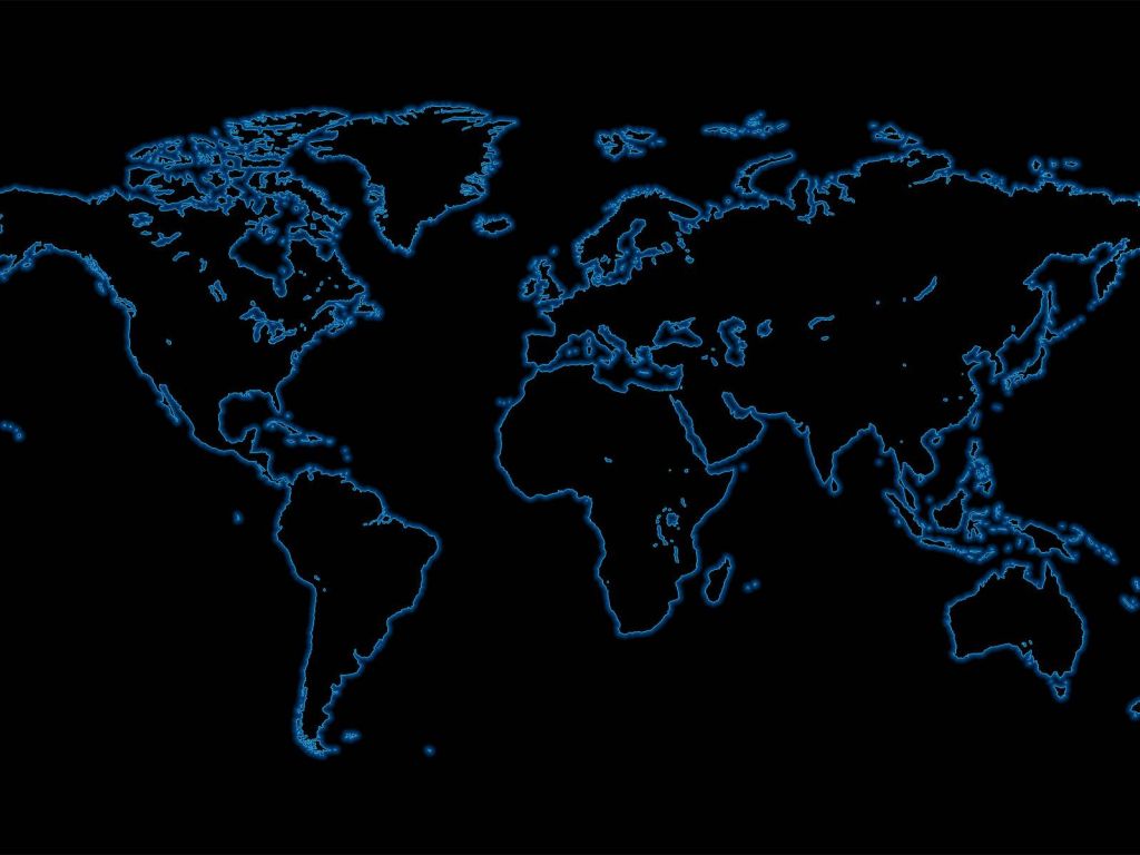 World Map Black And Blue wallpaper