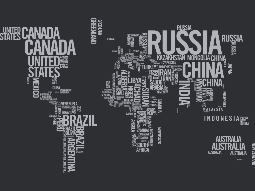 World Map Typography wallpaper
