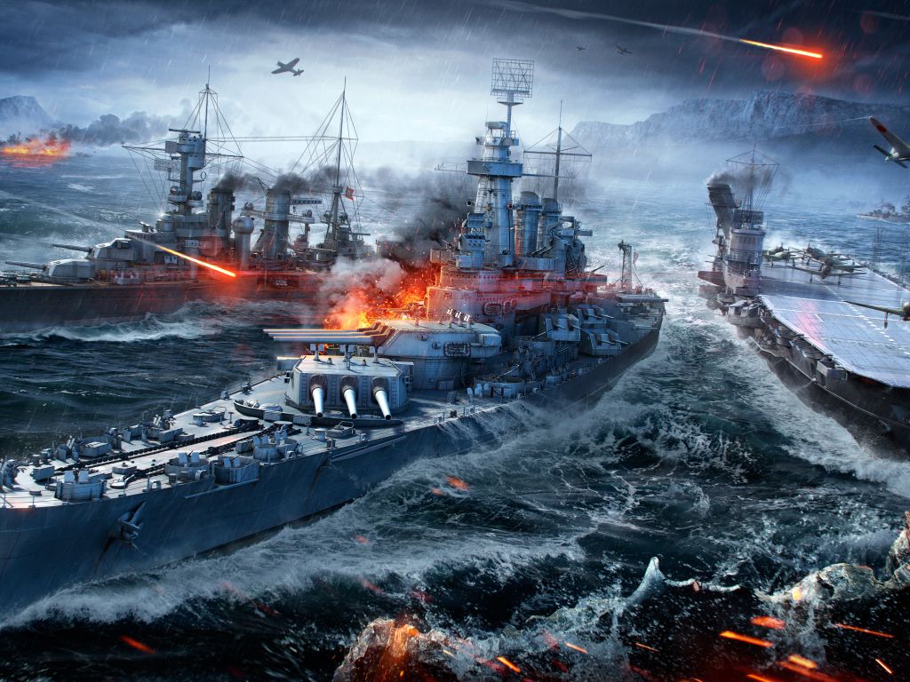 World of Warships Naval Sea Battle 5K wallpaper